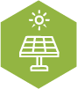 Photovoltaique Icône représentant des panneaux photovoltaïques produisant de l’énergie solaire