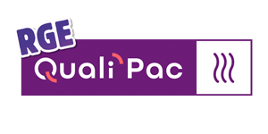 RGE-QUALI-Pac-2026 Logo officiel RGE QualiPac garantissant la qualité des installations de pompe à chaleur